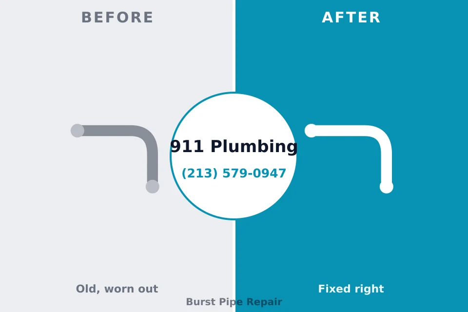 Before and after: plumbing repair Spencerport, NY